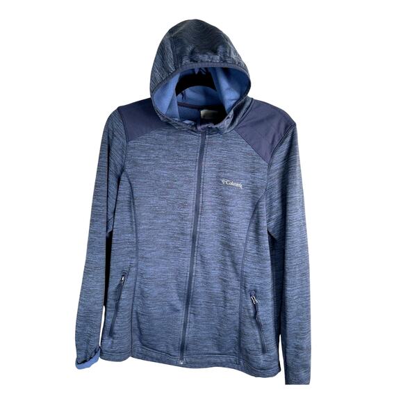 Columbia Tops - Columbia Womans L Sapphire Trail Jacket Full Zip Hoodie Hiking Sweatshirt Blue